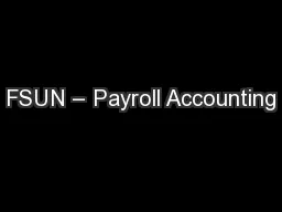 FSUN – Payroll Accounting