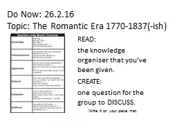 Do Now: 26.2.16