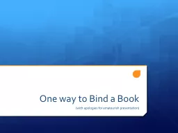 One way to Bind a Book
