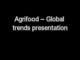 Agrifood – Global trends presentation