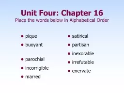 Unit Four: Chapter 16