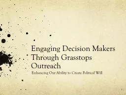 Engaging Decision Makers Through Grasstops Outreach