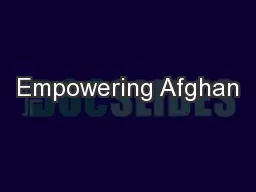 Empowering Afghan
