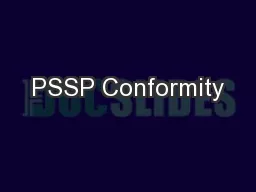 PSSP Conformity