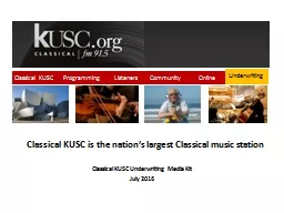 Classical KUSC Underwriting Media Kit