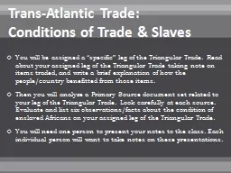 Trans-Atlantic Trade: