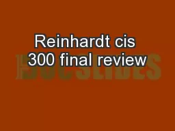Reinhardt cis 300 final review
