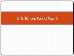 U.S. Enters World War 1