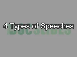 4 Types of Speeches
