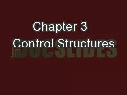 Chapter 3  Control Structures