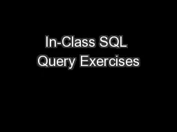 In-Class SQL Query Exercises