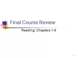 1 Final Course Review