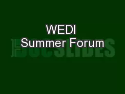 WEDI Summer Forum
