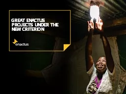 Great enactus projects under the new criterion