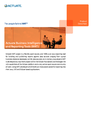 Product Datasheet Actuate Business Intelligence and Re