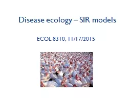 Disease ecology – SIR models
