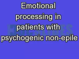 Emotional processing in patients with psychogenic non-epile