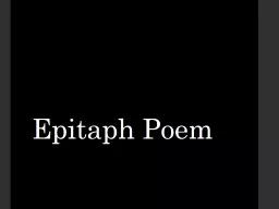 Epitaph Poem
