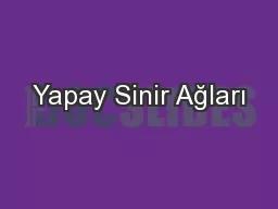 Yapay Sinir Ağları