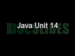 Java Unit 14