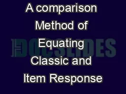 A comparison Method of Equating Classic and Item Response