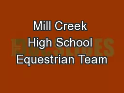 Mill Creek High School Equestrian Team