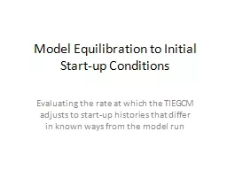 Model Equilibration to Initial Start-up Conditions