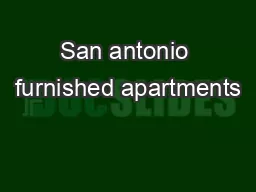 San antonio furnished apartments