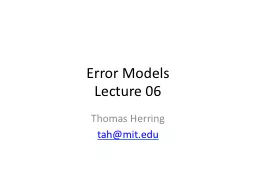 Error Models
