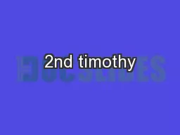 2nd timothy