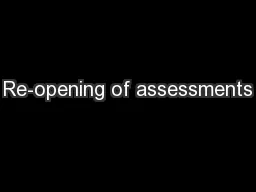 Re-opening of assessments