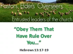 “Obey Them That Have Rule Over You…”