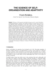 THE SCIENCE OF SELF ORGANIZATION AND ADAPTIVITY Franci