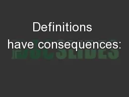 Definitions have consequences: