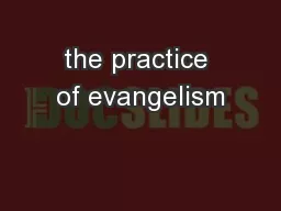 the practice of evangelism