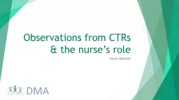 Observations from CTRs & the nurse’s role