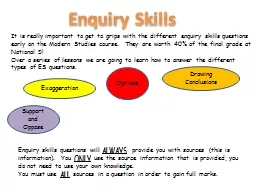 Enquiry Skills