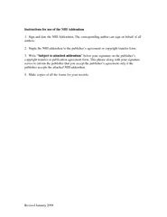 Instructions for use of the NIH Addendum