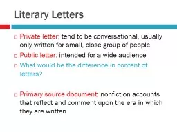 Literary Letters