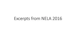 Excerpts from NELA 2016