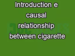 Introduction e causal relationship between cigarette