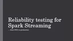 Reliability testing for Spark Streaming