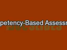 Competency-Based Assessment