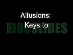 Allusions: Keys to