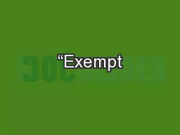 “Exempt