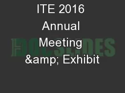 ITE 2016 Annual Meeting & Exhibit