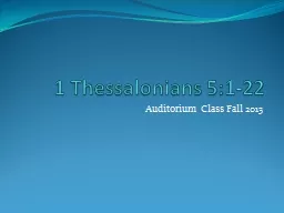 1 Thessalonians 5:1-22