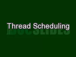 Thread Scheduling