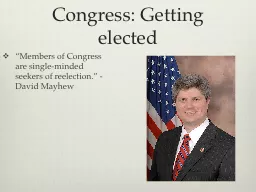 Congress: Getting elected