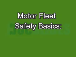 Motor Fleet Safety Basics: